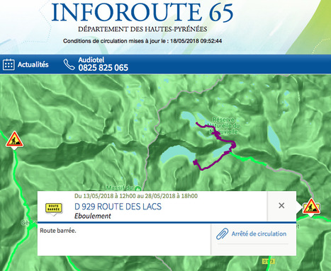 Route des lacs fermée jusqu'au 28 mai à cause d'un éboulement sur la chaussée | Vallées d'Aure & Louron - Pyrénées | Scoop.it