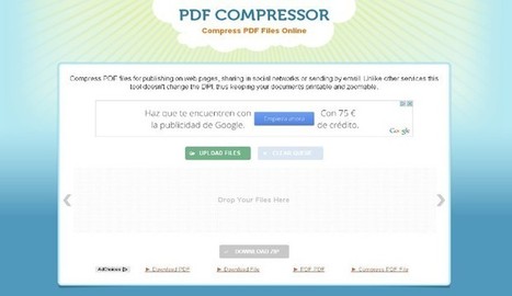 PDF Compressor, comprime hasta 20 ficheros PDF online y sin registro | TIC & Educación | Scoop.it