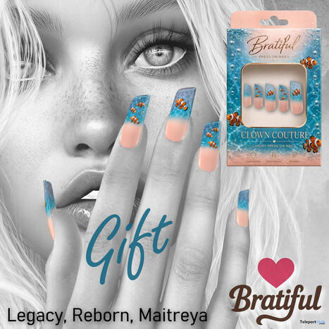Clown Couture Aquarium Nails April 2026 Group Gift by Bratiful | Teleport Hub - Second Life Freebies | Second Life Freebies | Scoop.it