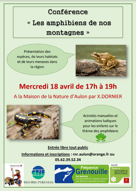 Conférence sur les amphibiens à Aulon le 18 avril | Vallées d'Aure & Louron - Pyrénées | Scoop.it