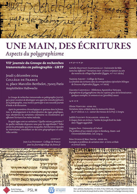 Journée d'étude : Une main, des écritures - aspects du polygraphisme | - Lettre d'information Orient & Méditerranée - | Scoop.it