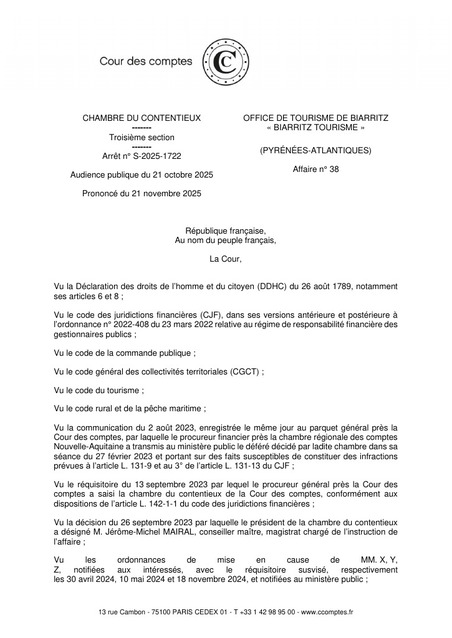 Office de tourisme - La CRC a retenu, à l’encontre du DG, l’infraction de l’engagement de dépenses par une personne non habilitée, ainsi que la faute grave de gestion pour les remises tarifaires | Veille juridique du CDG13 | Scoop.it