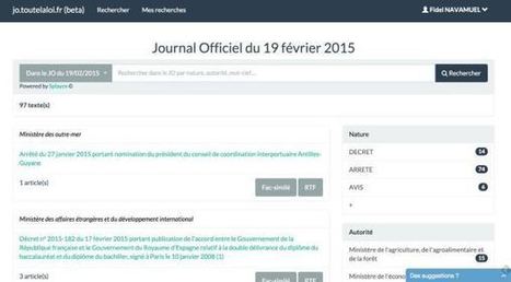 Toutelaloi. Service de veille et recherche sur le Journal Officiel | Time to Learn | Scoop.it