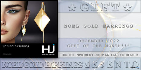 Noel Gold Earrings eBento Event December 2022 Group Gift by Heartsdale Jewellery | Teleport Hub - Second Life Freebies | Second Life Freebies | Scoop.it