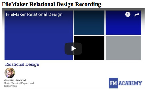 FileMaker Relational Design webinar | FM Academy (1:06:23) | Learning Claris FileMaker | Scoop.it