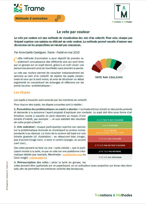 Le vote par couleur - Trame | Pour innover en agriculture | Scoop.it