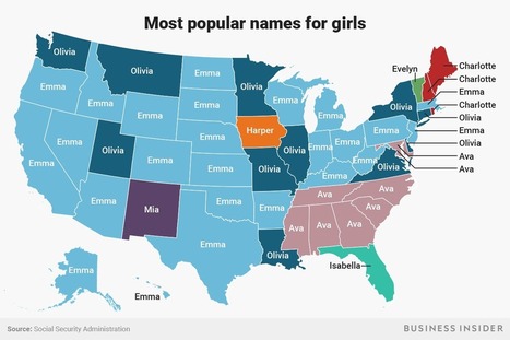 Baby names: Most popular in each US state | Name News | Scoop.it
