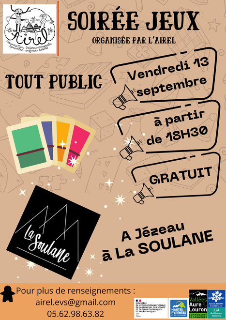 AIREL : soirée jeux à La Soulane le 13 septembre | Vallées d'Aure & Louron - Pyrénées | Scoop.it