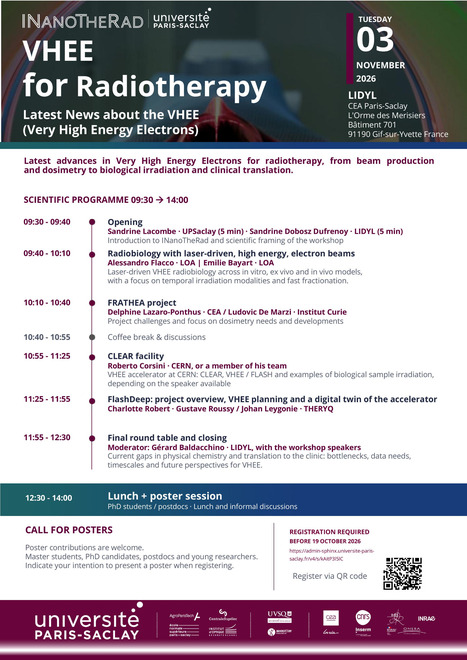 Workshop INanoTheRad sur les Very High Energy Electrons (VHEE)&nbsp;pour la radioth&eacute;rapie | Life Sciences Universit&eacute; Paris-Saclay | Scoop.it