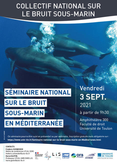 Séminaire national sur le bruit sous-marin en Méditerranée - Université de Toulon | Biodiversité | Scoop.it