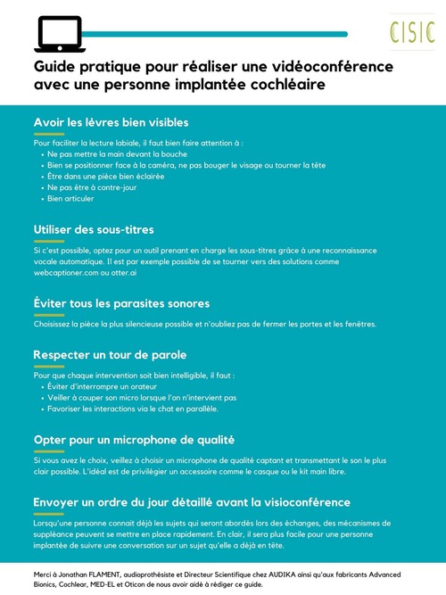Guide pratique pour r&eacute;aliser une visioconf&eacute;rence avec une personne implant&eacute;e | Derni&egrave;res publications | Scoop.it