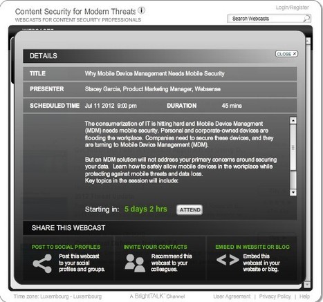 BrightTALK Webcast - Mobile Security Summit July12 | mlearn | Scoop.it