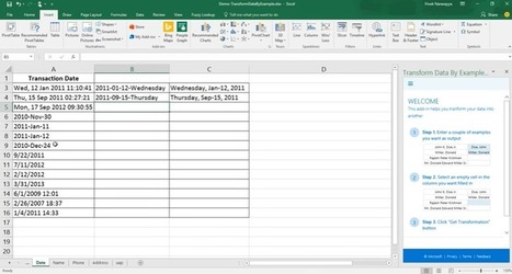 Easy Data Transformation With Transform Data By Example For Excel | Business and Productivity Tools | Scoop.it