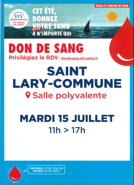 Don de sang à Saint-Lary Soulan le 15 juillet | Vallées d'Aure & Louron - Pyrénées | Scoop.it