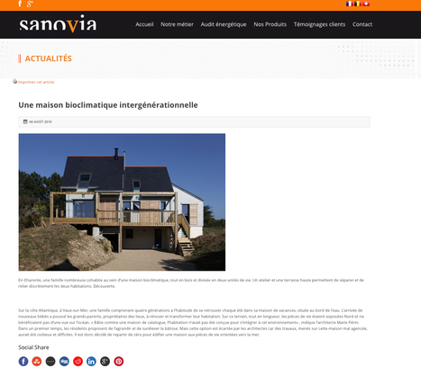 " Non respect du droit d'auteur et du crédit une maison bioclimatique " SANOVIA énergie...????!!! | Architecture, maisons bois & bioclimatiques | Scoop.it