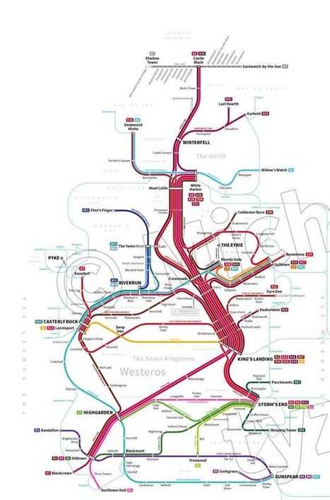 L'univers de Game of Thrones transformé en plan de métro | P O C: Présentation Originale des Connaissances | Scoop.it