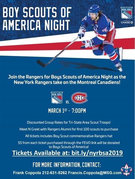 New York Rangers Scout Night | Greater New York Councils | Boy Scouts of America | Scoop.it
