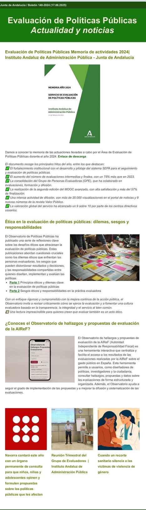 Boletín nº 140 de Evaluación de Políticas Públicas. Actualidad y noticias | Evaluación de Políticas Públicas - Actualidad y noticias | Scoop.it