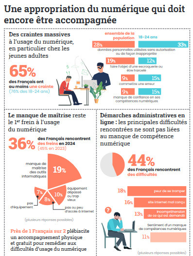 Baromètre du numérique - édition 2025 - Chiffres clés [infographie] | Compétences de base, illettrisme, inclusion numérique... | Scoop.it