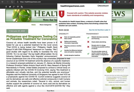 NewsGuard Technologies launches Coronavirus Misinformation Tracking Center | H&eacute;sitations Vaccinales: Observatoire HESIVAXs | Scoop.it