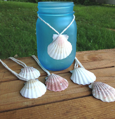 Scallop Shell hang tags favors jar decorations beach seashell favors, shower, thank you, weddings by ilPiccoloGiardino | Beachy Keen | Scoop.it