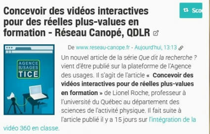 Concevoir des vidéos interactives pour des réelles plus-values en formation - Educavox, Ecole, pédagogie, enseignement, formation | ASTUTICE EN FLE | Scoop.it