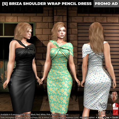 New Release: [S] Briza Shoulder Wrap Pencil Dress by [satus Inc] | Teleport Hub - Second Life New Releases / Deals | Second Life Freebies | Scoop.it