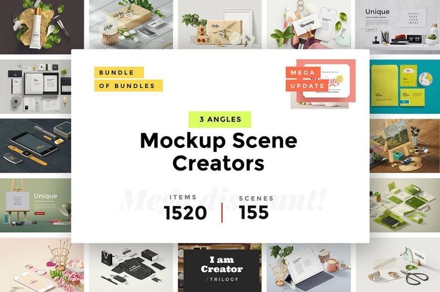 Download 1500 Mockups Scene Generator Bundle Graphice PSD Mockup Templates