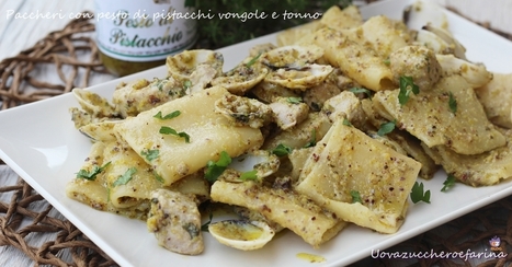 Paccheri con pesto di pistacchio di Bronte vongole e tonno | La Cucina Italiana - De Italiaanse Keuken - The Italian Kitchen | Scoop.it