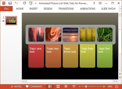 Free Animated Picture List For PowerPoint With Colorful Tabs | PowerPoint presentations and PPT templates | Scoop.it