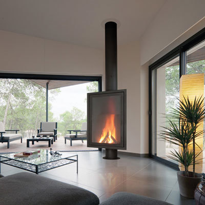 Cheminées Focus : cheminée en acier murale ou d'angle au foyer fermé, Eurofocus 951 | Batiproduitsmaison.com | Build Green, pour un habitat écologique | Scoop.it