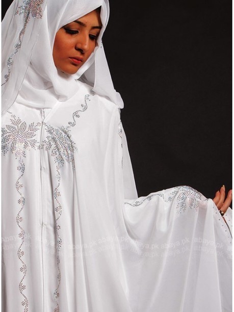 white abaya for wedding