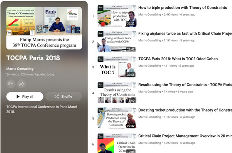 TOC Practitioners Alliance conference in Paris - Playlist of all the presentations | Theory Of Constraints | Scoop.it