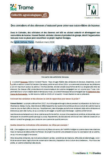 Des c&eacute;r&eacute;aliers et des &eacute;leveurs s&rsquo;unissent pour cr&eacute;er une micro-fili&egrave;re de luzerne - Trame | Pour innover en agriculture | Scoop.it