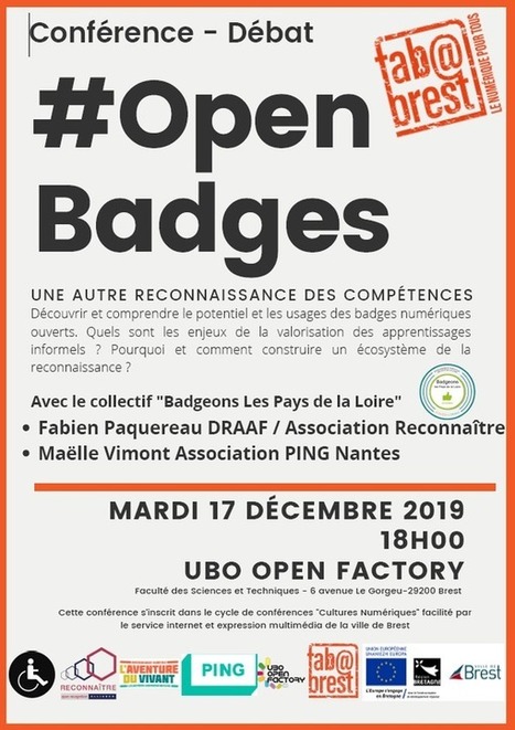 17/12/19 - Brest - #Open Badges, une autre reconnaissance des compétences | Formation : Innovations et EdTech | Scoop.it