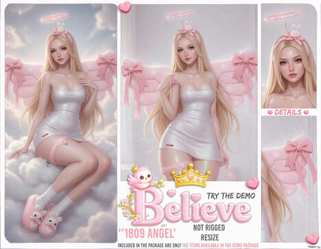 1809 Angel Set: Halo Headband & Wings Teleport Hub Group Gift by Believe | Teleport Hub - Second Life Freebies | Second Life Freebies | Scoop.it