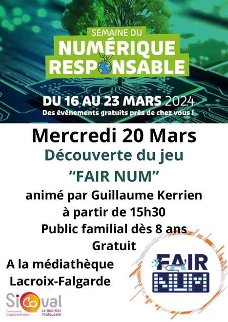 Atelier-jeu mercredi 20 mars à la médiathèque | Lacroix-Falgarde | Scoop.it