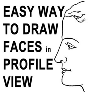 how to draw a face from the side step by step