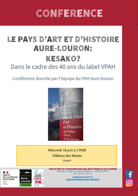 Conférence sur le Pays d'Art et d'Histoire Aure Louron le 18 juin au Château des Nestes | Vallées d'Aure & Louron - Pyrénées | Scoop.it