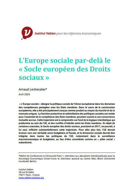 L’Europe sociale par-delà le « Socle européen des Droits sociaux » | Protection sociale | Scoop.it