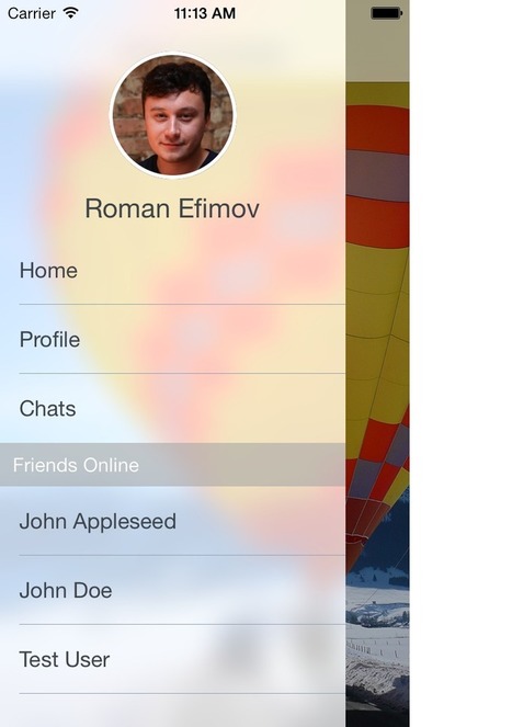 REFrostedViewController: iOS 7 style blurred view controller. | iPhone and iPad development | Scoop.it
