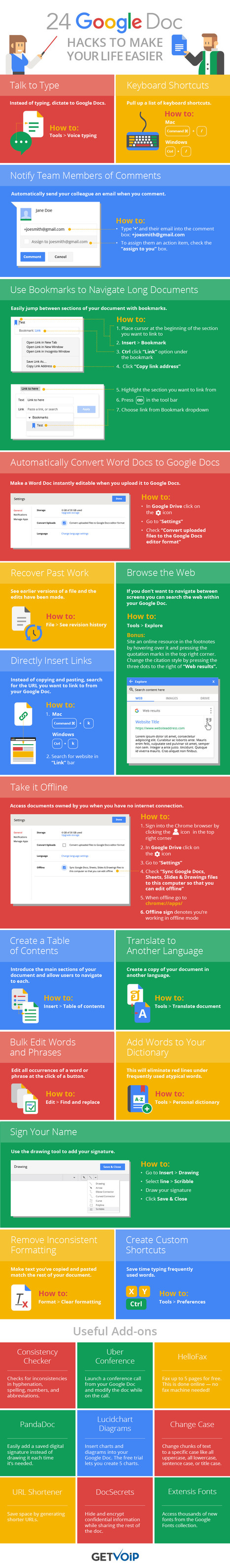 24 Google Doc Hacks to Make Your Life Easier Infographic - e-Learning Infographics | Didactics and Technology in Education | Scoop.it