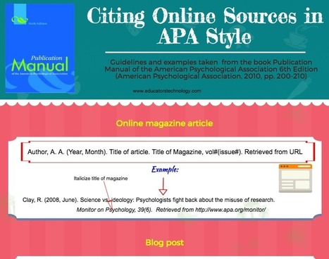 Students Guide to Citing Online Sources (APA Style) via Eductors' tech | Moodle and Web 2.0 | Scoop.it