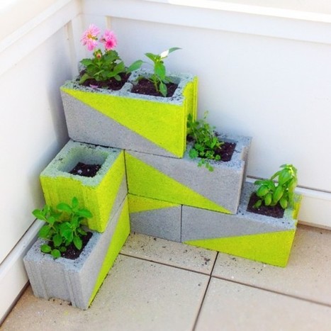 DIY Modern, Neon Concrete Block Planter | Creative Spotting | 1001 Creative ideas ! | Scoop.it