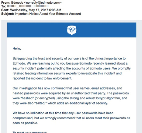 Edmodo confirms hackers breached its education platform, stole user data and hashed passwords | #DataBreaches | ICT Security-Sécurité PC et Internet | Scoop.it