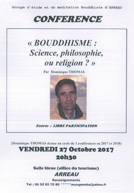 Conférence sur le bouddhisme à Arreau le 27 octobre | Vallées d'Aure & Louron - Pyrénées | Scoop.it
