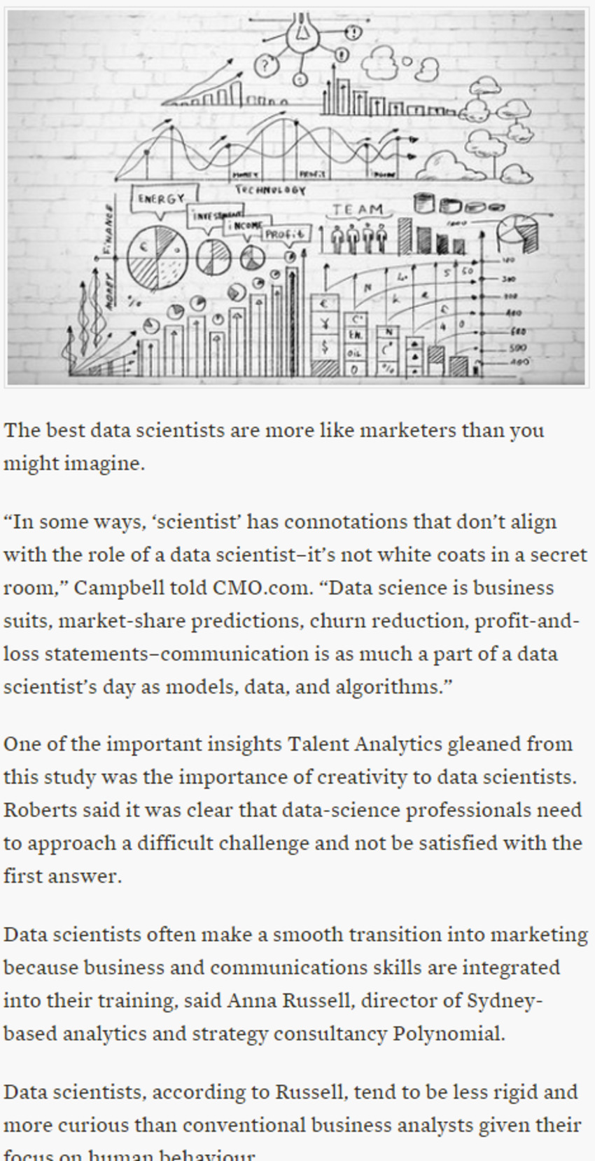 Today's Data Scientists: More Marketer, Less Scientist - CMO.com | The MarTech Digest | Scoop.it