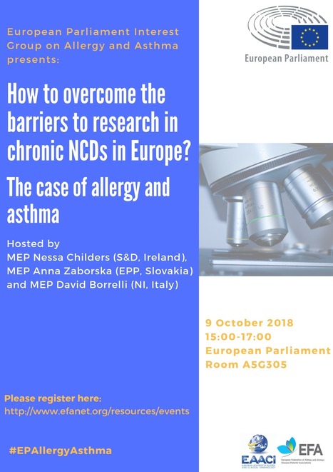 [Policy meeting of the European Parliament Interest Group on Allergy and Asthma] How to overcome the barriers to research in chronic NCDs in Europe? The case of allergy and asthma | Allergy (and clinical immunology) | Scoop.it