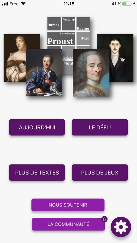 Test de l’appli « Un texte, un jour , une appli pour découvrir la littérature française classique | « | Remue-méninges FLE | Scoop.it