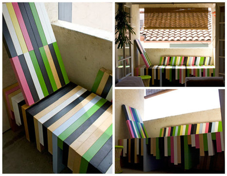 Colorful Bench Made From Upycled Ikea LACK Coffee Tables | 1001 Recycling Ideas ! | Scoop.it